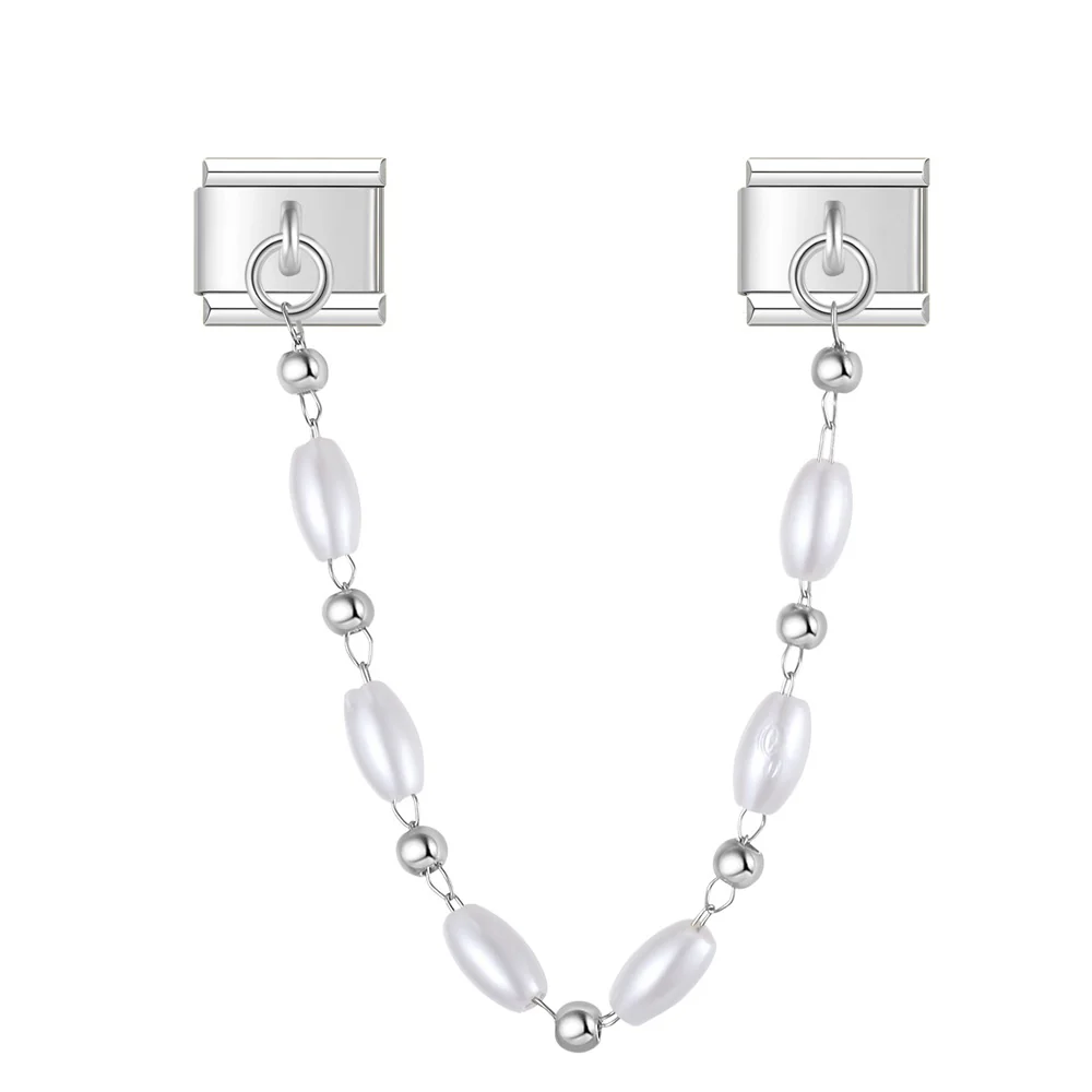 Perlen Charm-Kette Silber